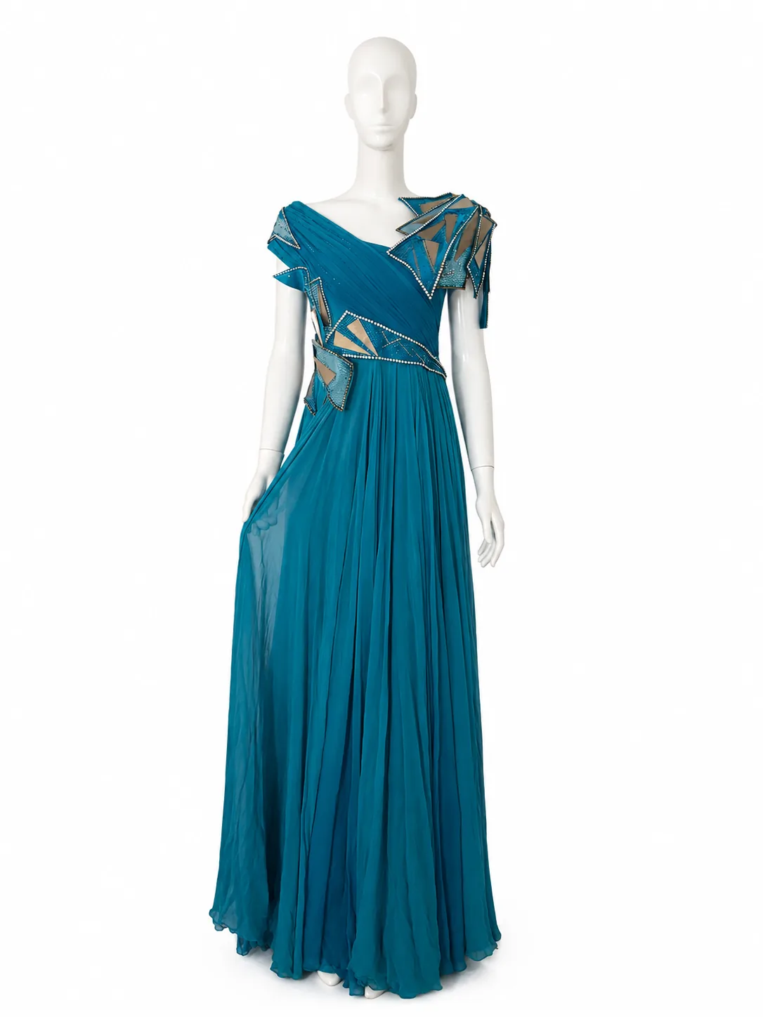 Teal performance stage gown